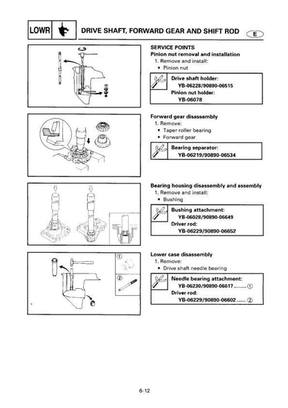 Yamaha 9.9F 15F 9.9T 15T Outboard Service Manual sample page from the repair manual