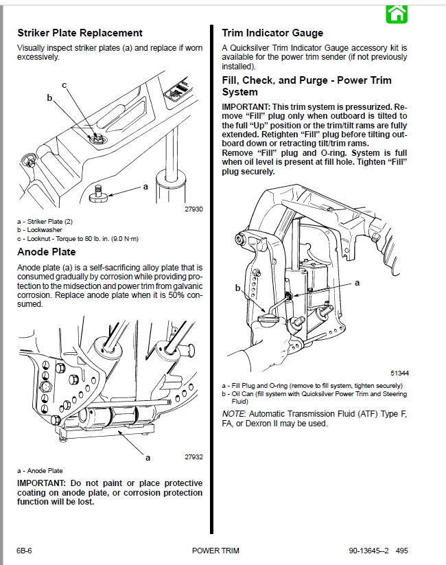 Mercury 70 75 80 90 100 115 Outboard Service Manual sample page with technical illustrations