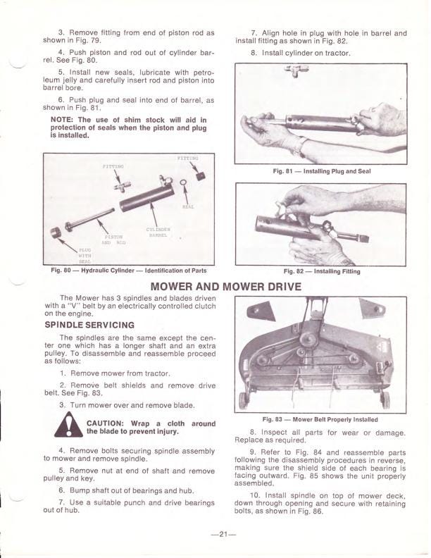 Massey Ferguson MF14 Tractor Service Manual sample page with technical illustrations