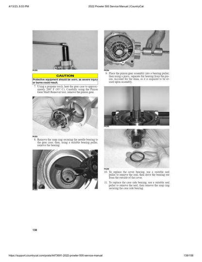 Arctic Cat Prowler 500 UTV Service Manual sample page with service data and tables