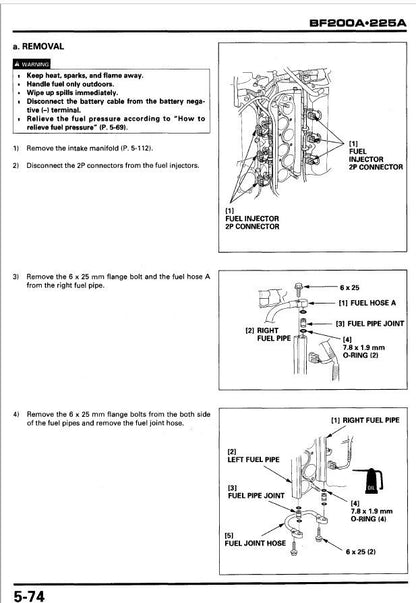 Honda BF115A BF130A Outboard Service Manual sample page from the repair manual