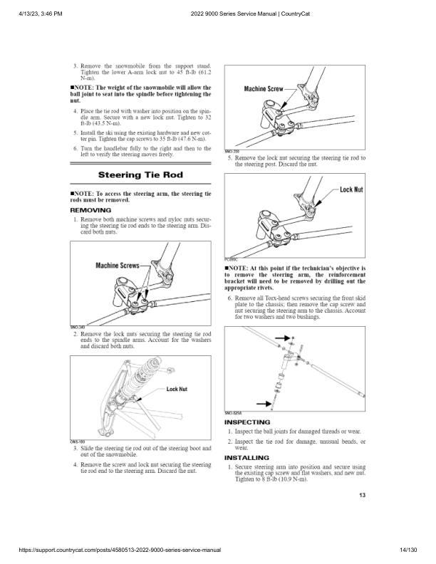 Arctic Cat Thundercat ZR 9000 Snowmobile Service Manual sample page from service manual