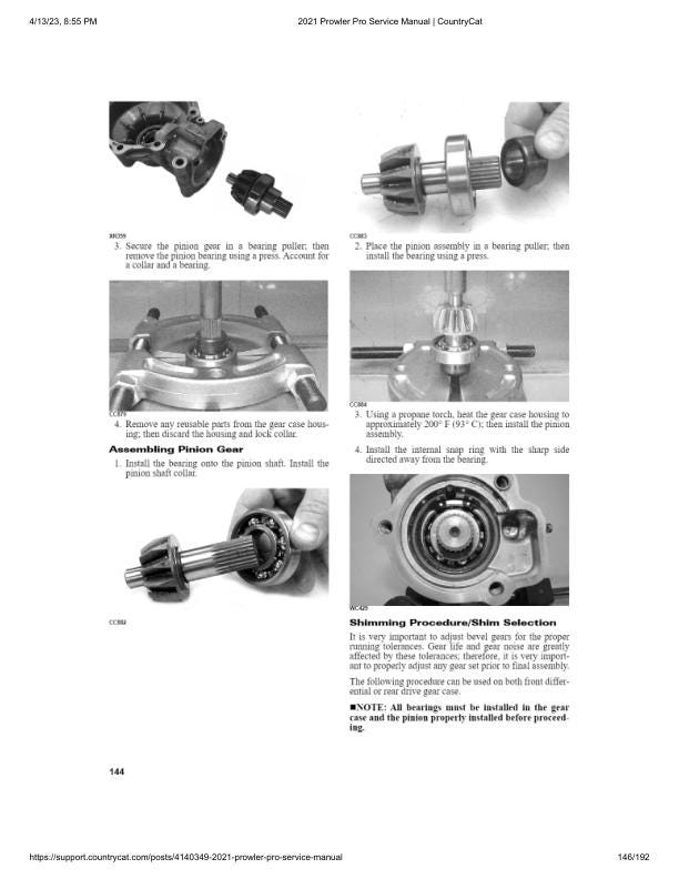 Arctic Cat Prowler Pro UTV Service Manual sample page from the repair manual