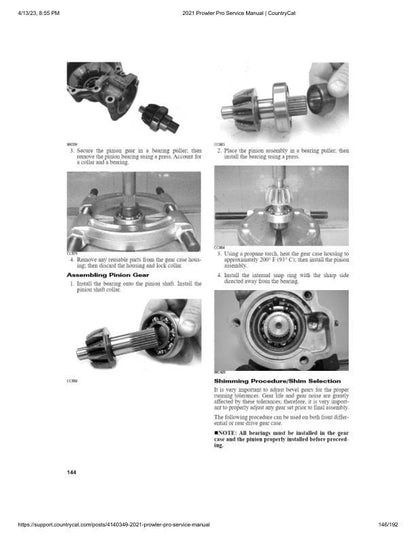 Arctic Cat Prowler Pro UTV Service Manual sample page from the repair manual