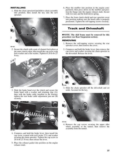 Arctic Cat ZR 120 Kitty Cat Snowmobile Service Manual sample page showing repair procedures