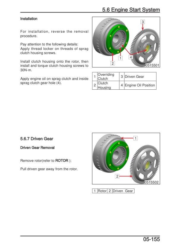 CFMOTO CFORCE 1000 ATV Service Manual sample page with service data and tables