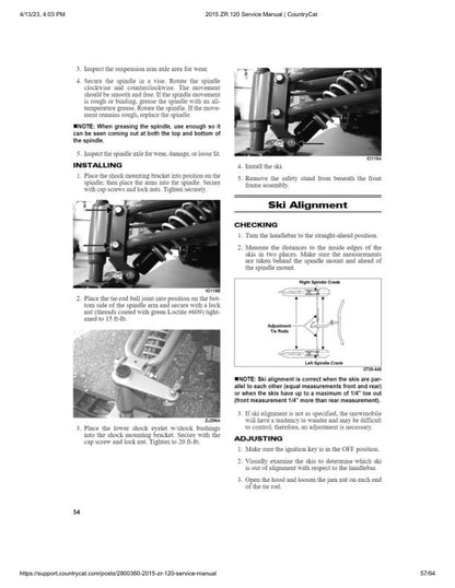 Arctic ZR120 Kitty Cat Snowmobile Service Manual sample page showing schematics and diagrams