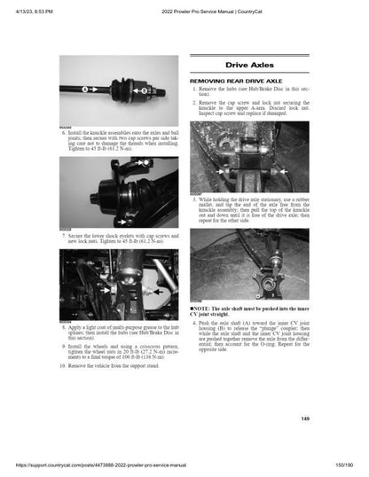 Arctic Cat Prowler Pro UTV Service Manual sample page from the repair manual