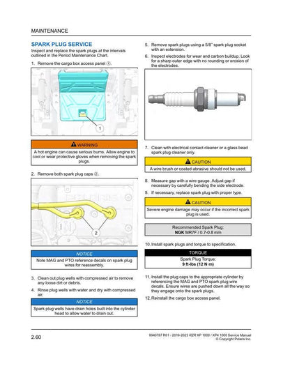 Polaris RZR XP 1000 UTV Service Manual sample page showing schematics and diagrams