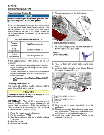 Can Am Maverick 996 Engine Service Manual sample page with technical illustrations