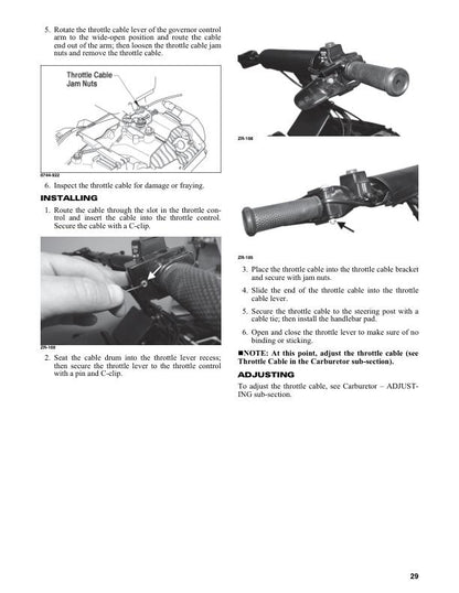 Skidoo MXZ120 Snowmobile Service Manual sample page showing repair procedures