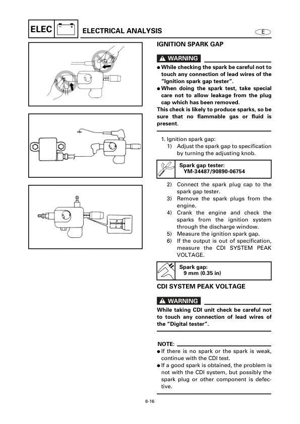 Yamaha 50G 60F 70B 75C 90A Outboard Service Manual sample page showing schematics and diagrams