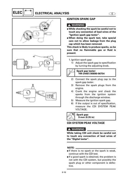 Yamaha 50G 60F 70B 75C 90A Outboard Service Manual sample page showing schematics and diagrams
