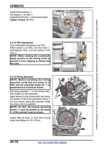 CFMOTO UFORCE 600 Service Repair Manual sample page showing repair procedures