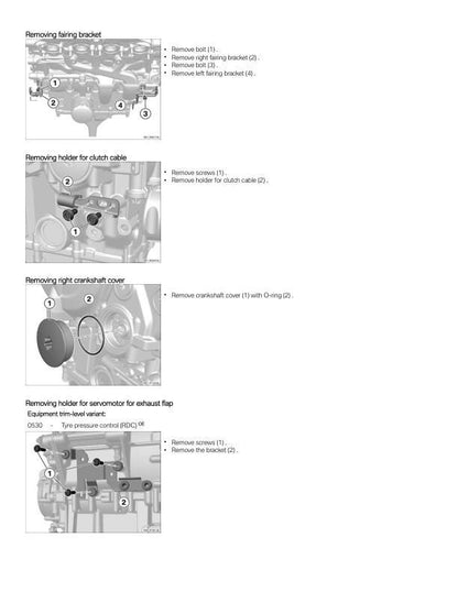 BMW S1000 XR K69 Motorcycle Service Manual sample page with diagrams and specifications