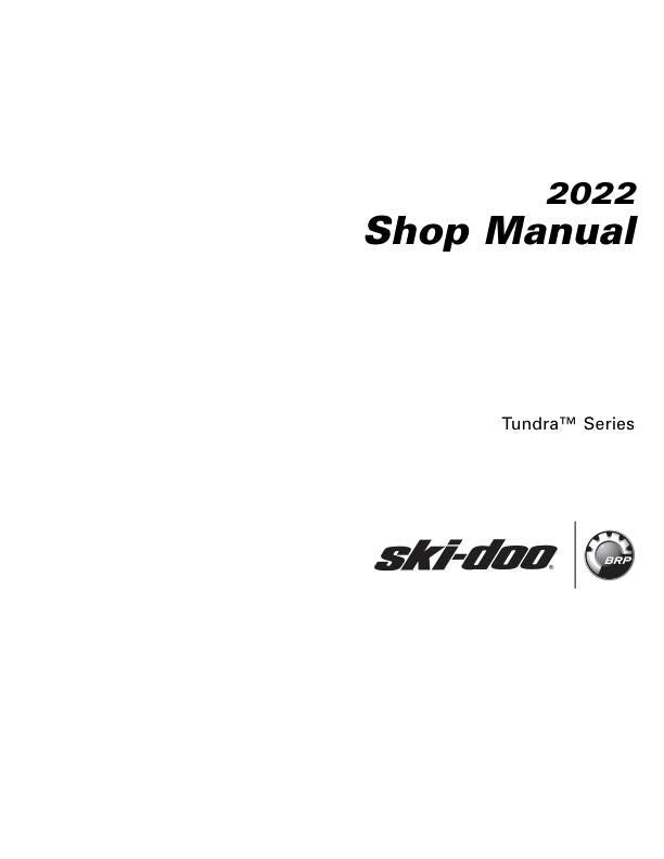 Skidoo Tundra 600 900 Snowmobile Service Manual factory service manual title page