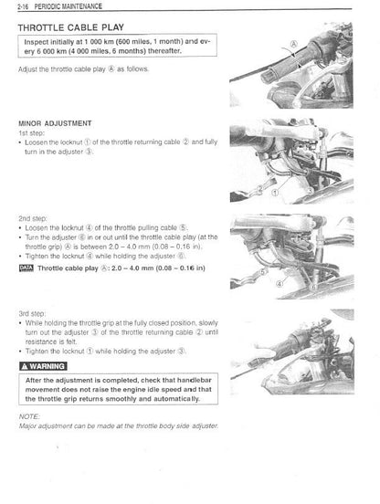 Suzuki GSX-R750 Motorcycle Service Manual sample page from service manual