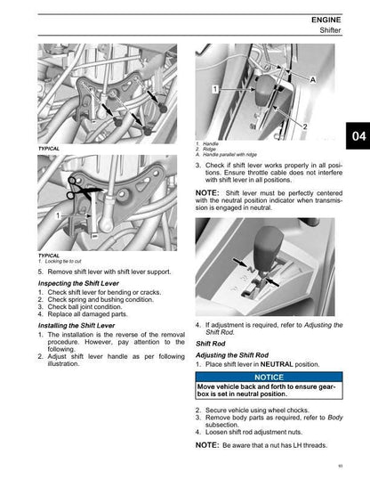 Can-Am Outlander 850 1000 ATV Service Manual sample page with diagrams and specifications