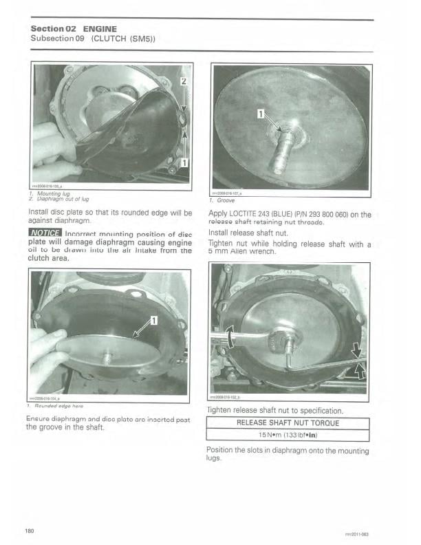 Can Am Spyder RT RTS Service Manual sample page with diagrams and specifications
