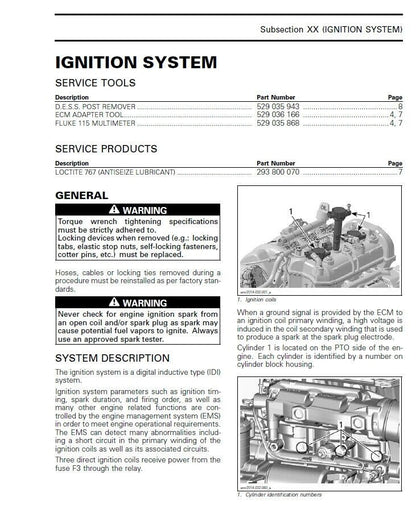 Yamaha 195 S Jet Boat Service Manual sample page with diagrams and specifications