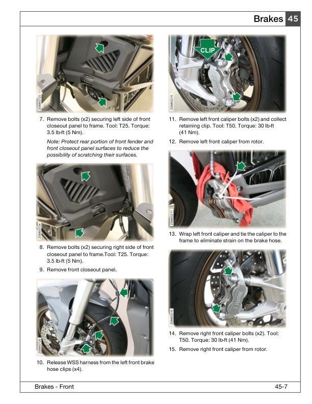 Zero SRS Electric Motorcycle Service Manual sample page from the repair manual