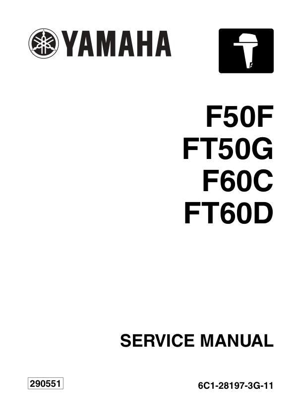 Yamaha F50F FT50G F60C FT60D Outboard Service Manual factory service manual title page