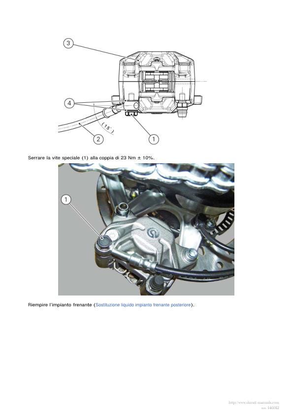 Ducati Panigale S Tricolore 1199 Motorcycle Service Manual sample page with diagrams and specifications