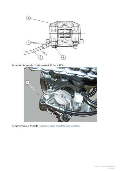 Ducati Panigale S Tricolore 1199 Motorcycle Service Manual sample page with diagrams and specifications