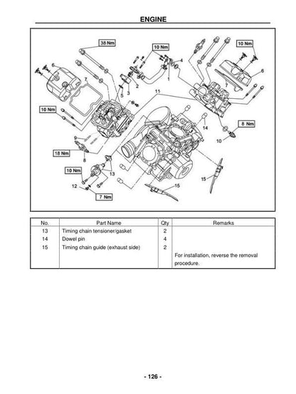 HiSun HS1000 UTV2 Service Manual sample page showing repair procedures