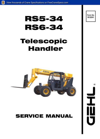 GEHL RS5 RS6 Telehandler Service Manual factory service manual title page