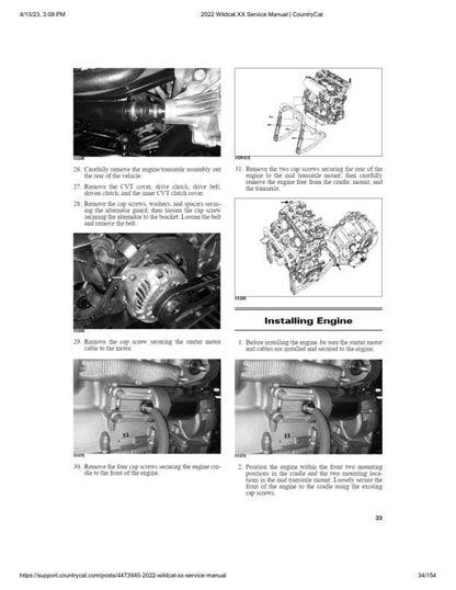 Arctic Cat Wildcat XX UTV Service Manual sample page from service manual