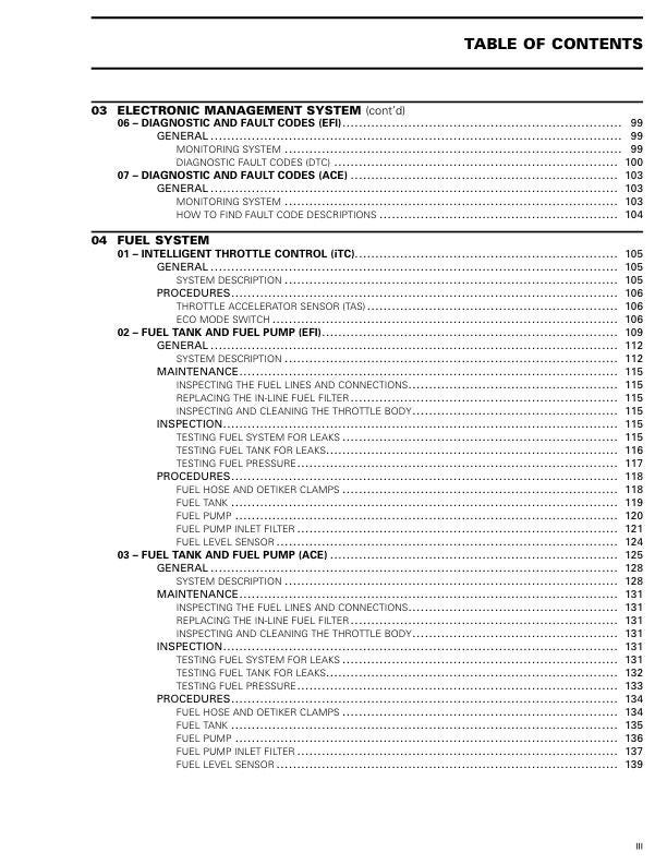 Skidoo Tundra 600 900 Snowmobile Service Manual sample page with diagrams and specifications