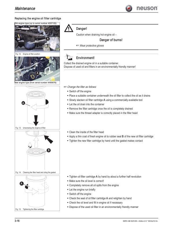 Wacker Neuson 50 Z3 6003 Track Excavator Service Manual sample page showing repair procedures