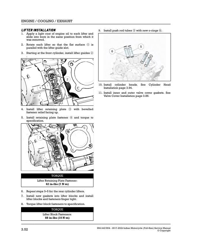 Indian Chief Chieftain Roadmaster Springfield Full Size Motorcycle sample page from service manual