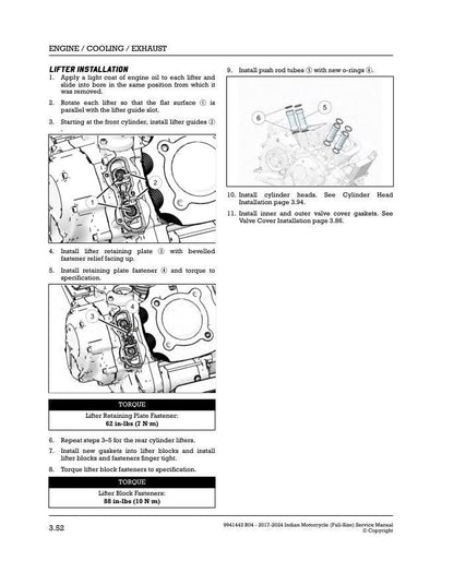 Indian Chief Chieftain Roadmaster Springfield Full Size Motorcycle sample page from service manual