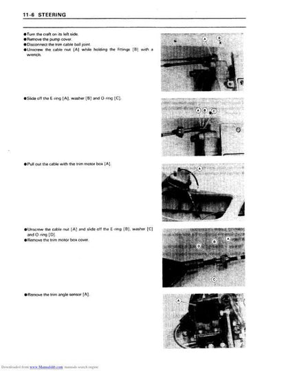 Kawasaki JetSki 1100 Zxi Service Manual sample page showing schematics and diagrams
