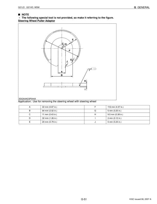Kubota G21LD G21HD Mower Service Manual sample page showing repair procedures
