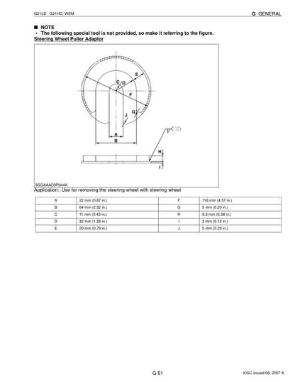 Kubota G21LD G21HD Mower Service Manual sample page showing repair procedures