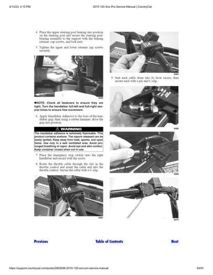 Arctic Cat Sno Pro 120 Snowmobile Service Manual sample page showing schematics and diagrams