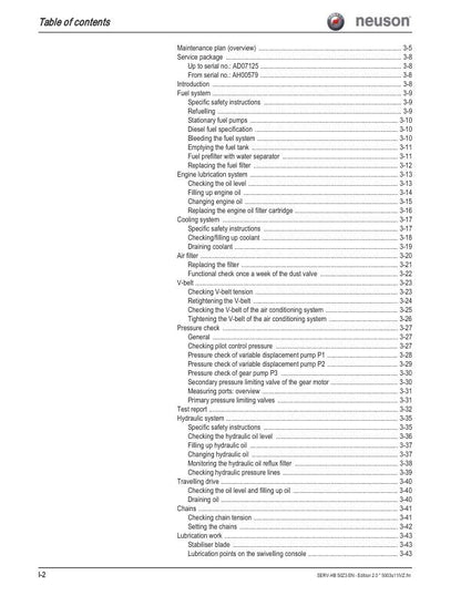 Wacker Neuson 50 Z3 6003 Track Excavator Service Manual sample page from service manual