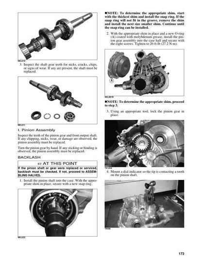 Arctic Cat Prowler Pro CREW UTV Service Manual sample page with service data and tables