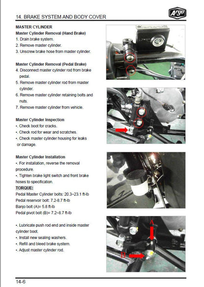 Argo XPLORER XR 500 UTV Service Manual sample page with technical illustrations
