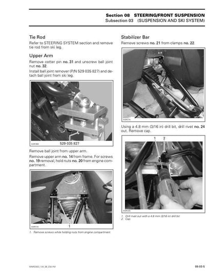Skidoo MXZ 600 800 REV Snowmobile Service Manual sample page from service manual
