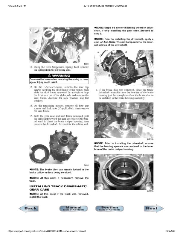 Arctic Cat Crossfire Bearcat M6 M8 F6 F8 Snowmobile Service Manual sample page from the repair manual