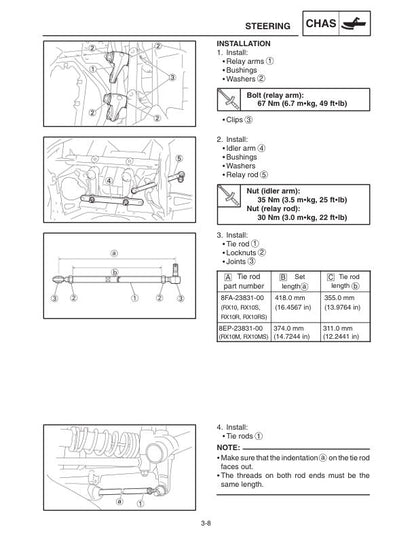 Yamaha RX1 Apex Service Snowmobile Manual sample page from service manual