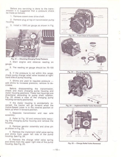 Massey Ferguson MF14 Tractor Service Manual sample page with diagrams and specifications