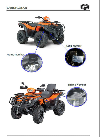 Argo XPLORER XR 500 UTV Service Manual sample page from service manual