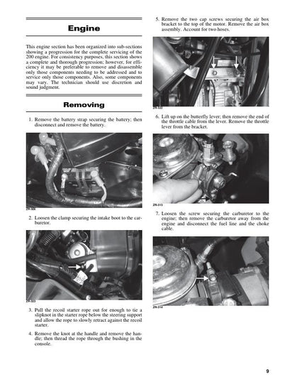 Arctic Cat ZR 200 Snowmobile Service Manual sample page from service manual