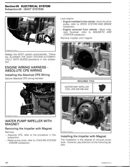 Skidoo Summit Freeride MXZ Renegade 600 850 Snowmobile Service Manual sample page showing repair procedures