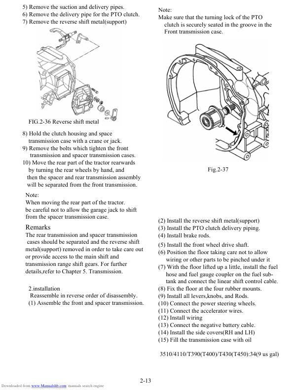 Kubota T390 T400 T430 T450 Mower Service Manual sample page from service manual